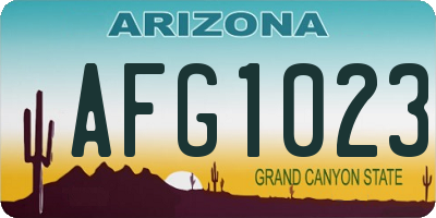 AZ license plate AFG1023