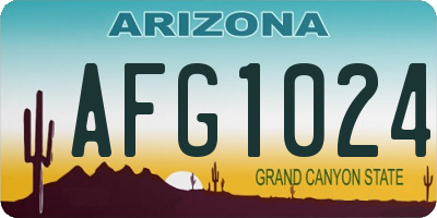 AZ license plate AFG1024