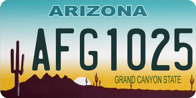 AZ license plate AFG1025