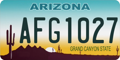 AZ license plate AFG1027