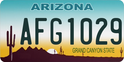 AZ license plate AFG1029