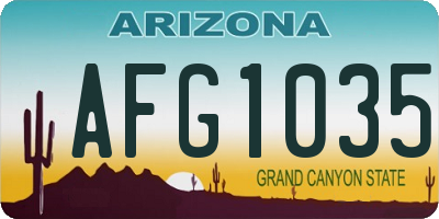 AZ license plate AFG1035