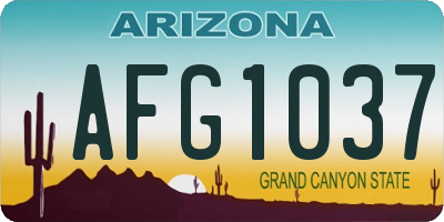 AZ license plate AFG1037