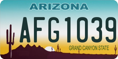 AZ license plate AFG1039