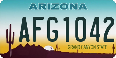 AZ license plate AFG1042