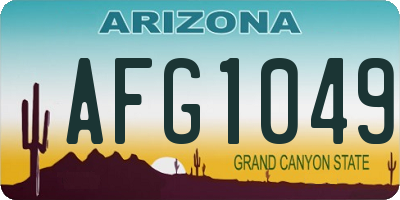 AZ license plate AFG1049