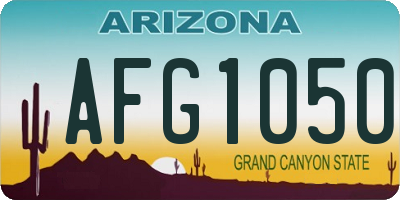 AZ license plate AFG1050