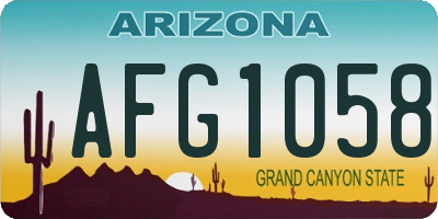 AZ license plate AFG1058