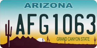 AZ license plate AFG1063