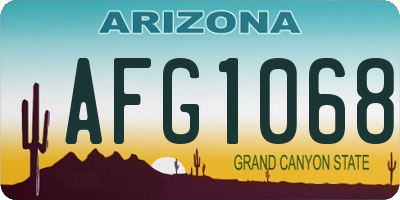 AZ license plate AFG1068