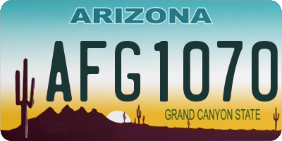 AZ license plate AFG1070