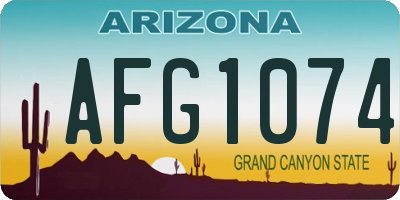 AZ license plate AFG1074