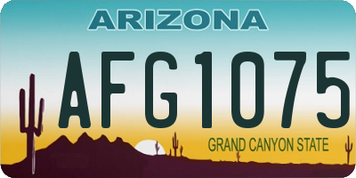 AZ license plate AFG1075