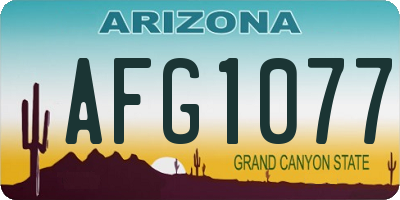 AZ license plate AFG1077