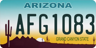 AZ license plate AFG1083