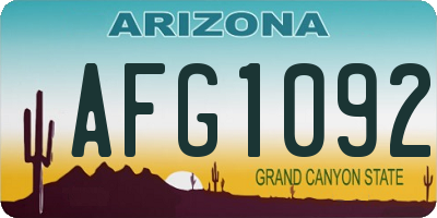 AZ license plate AFG1092