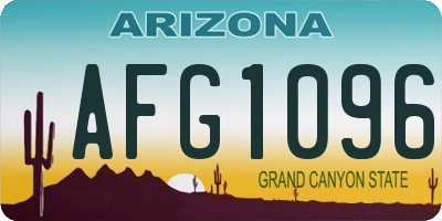 AZ license plate AFG1096