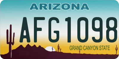 AZ license plate AFG1098