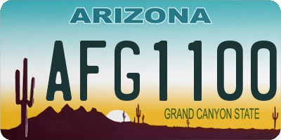 AZ license plate AFG1100
