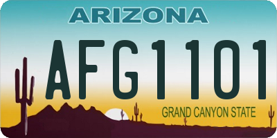 AZ license plate AFG1101