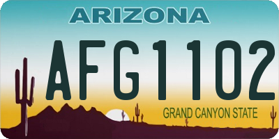 AZ license plate AFG1102