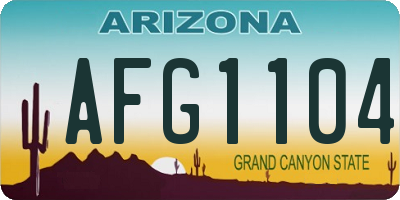 AZ license plate AFG1104