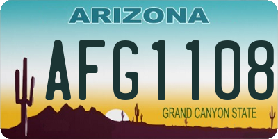 AZ license plate AFG1108