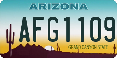 AZ license plate AFG1109