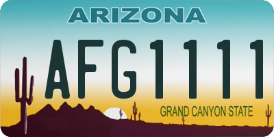 AZ license plate AFG1111