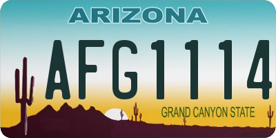 AZ license plate AFG1114