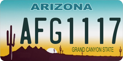 AZ license plate AFG1117