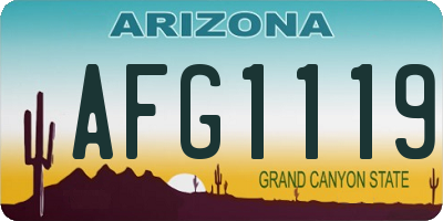 AZ license plate AFG1119