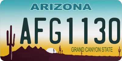 AZ license plate AFG1130