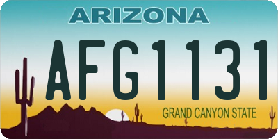 AZ license plate AFG1131
