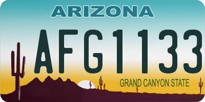 AZ license plate AFG1133