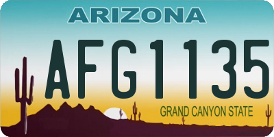AZ license plate AFG1135