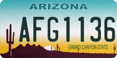 AZ license plate AFG1136