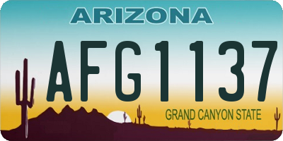 AZ license plate AFG1137