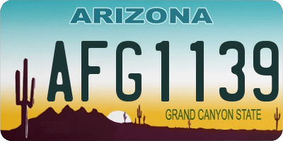 AZ license plate AFG1139
