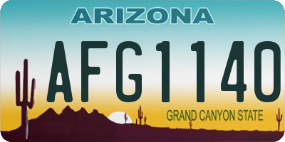 AZ license plate AFG1140