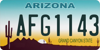 AZ license plate AFG1143
