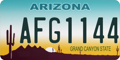 AZ license plate AFG1144