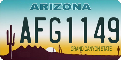 AZ license plate AFG1149