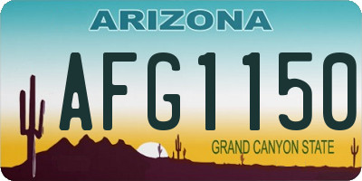 AZ license plate AFG1150