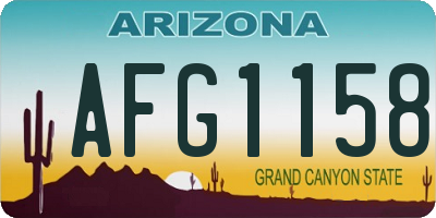 AZ license plate AFG1158
