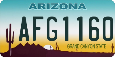 AZ license plate AFG1160