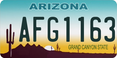 AZ license plate AFG1163