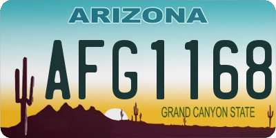 AZ license plate AFG1168