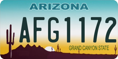 AZ license plate AFG1172