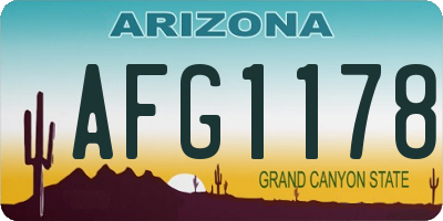 AZ license plate AFG1178